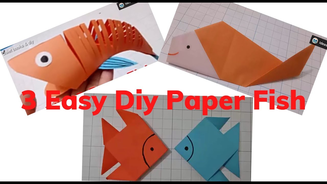 3 Easy DIY 3D Paper Fish.3 Diy fidgets Fish