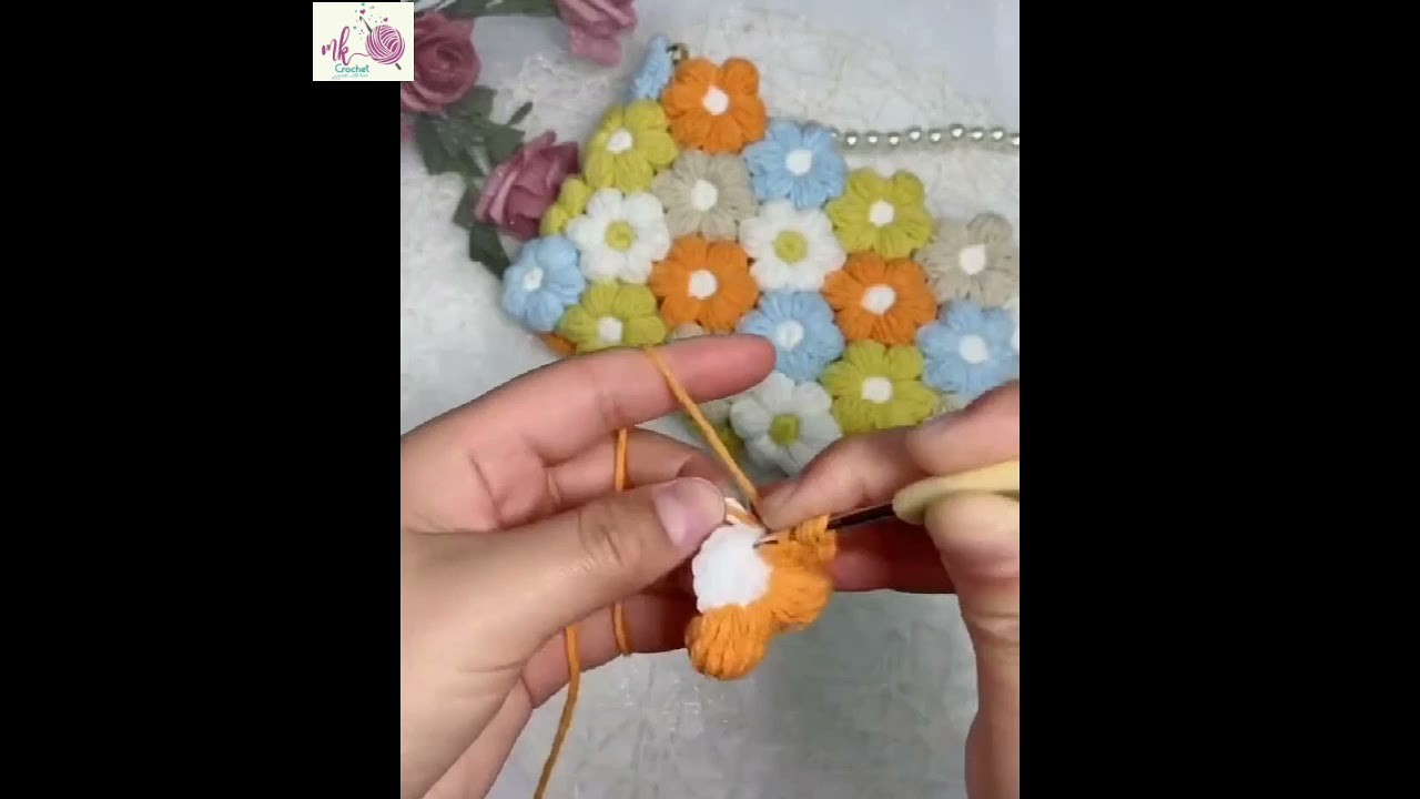 #crochet #flower se bag banany ka tareeka