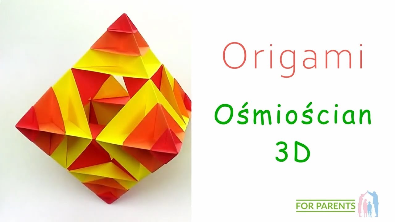 Origami Ośmiościan 3D - łatwe origami modułowe ???? Trudność: ❤️❤️????????????