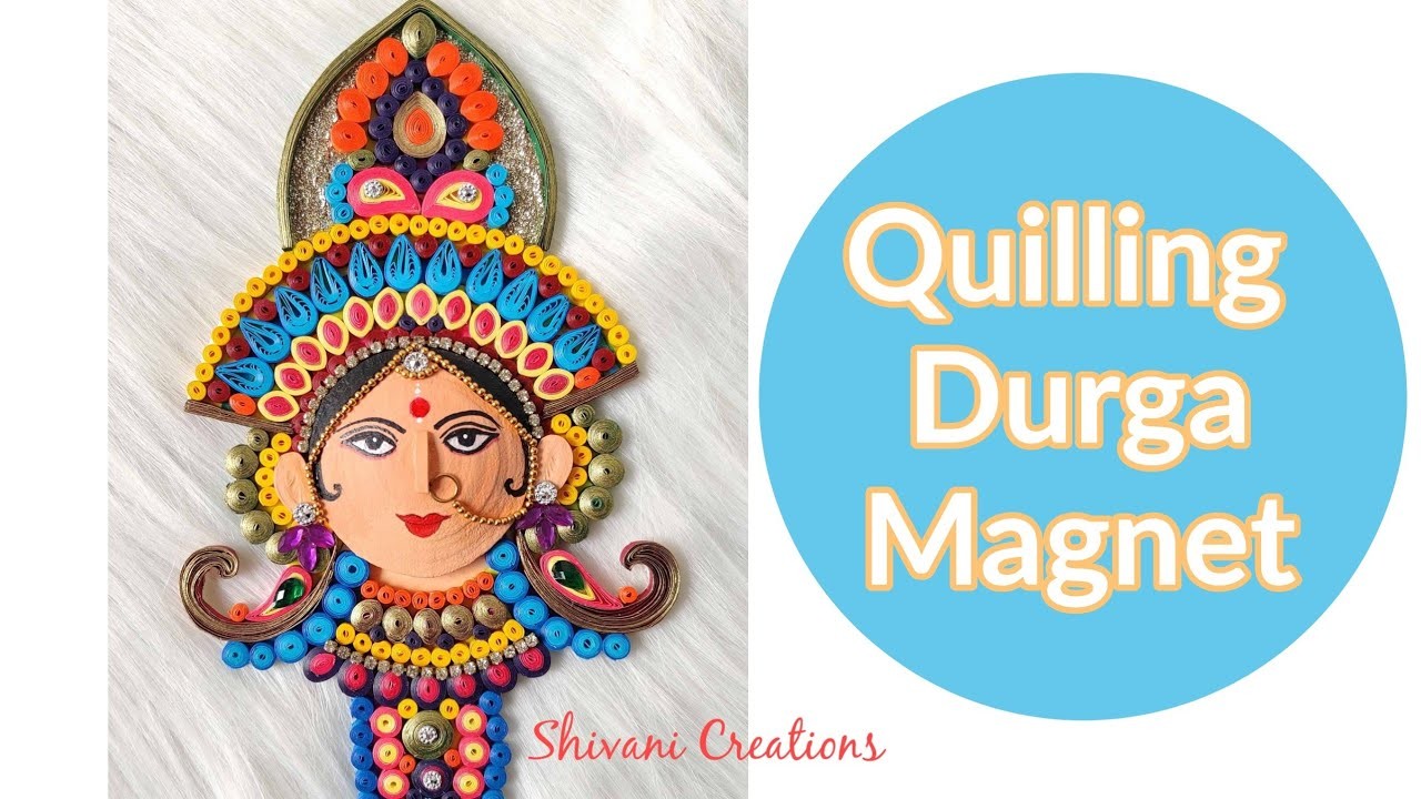 Quilling Durga Magnet. Quilled Goddess Face
