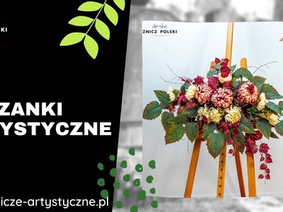 DUŻA wiązanka, stroik na cmentarz grób WIĄZANKA 1 chryzantemy | szyszka świerkowa | gałązka brzozowa