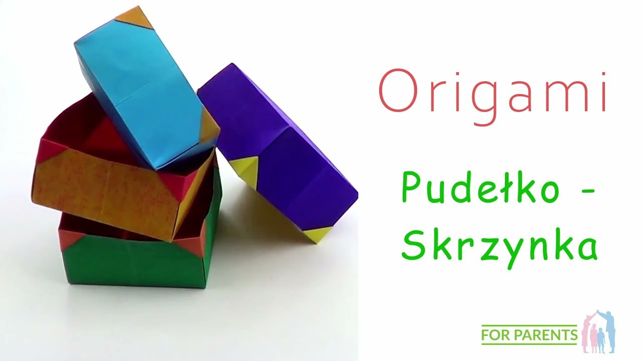 Origami Pudełko skrzynka - Proste origami z pojedynczej kartki ???? Trudność: ❤️❤️????????????