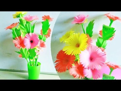 කඩදාසි මල් පෝකුරු - paper flower vase - paper flower & vase - nirmana - a4 nirmana - flower making