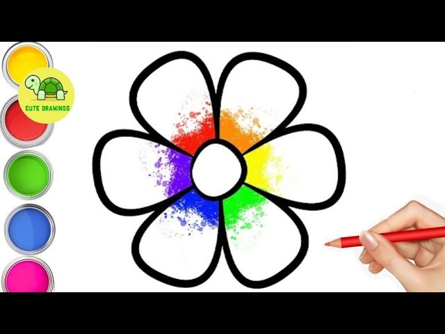 Bolalar uchun gul rasm chizish.Drawing flower for children.Рисование цветок для детей.TOiART