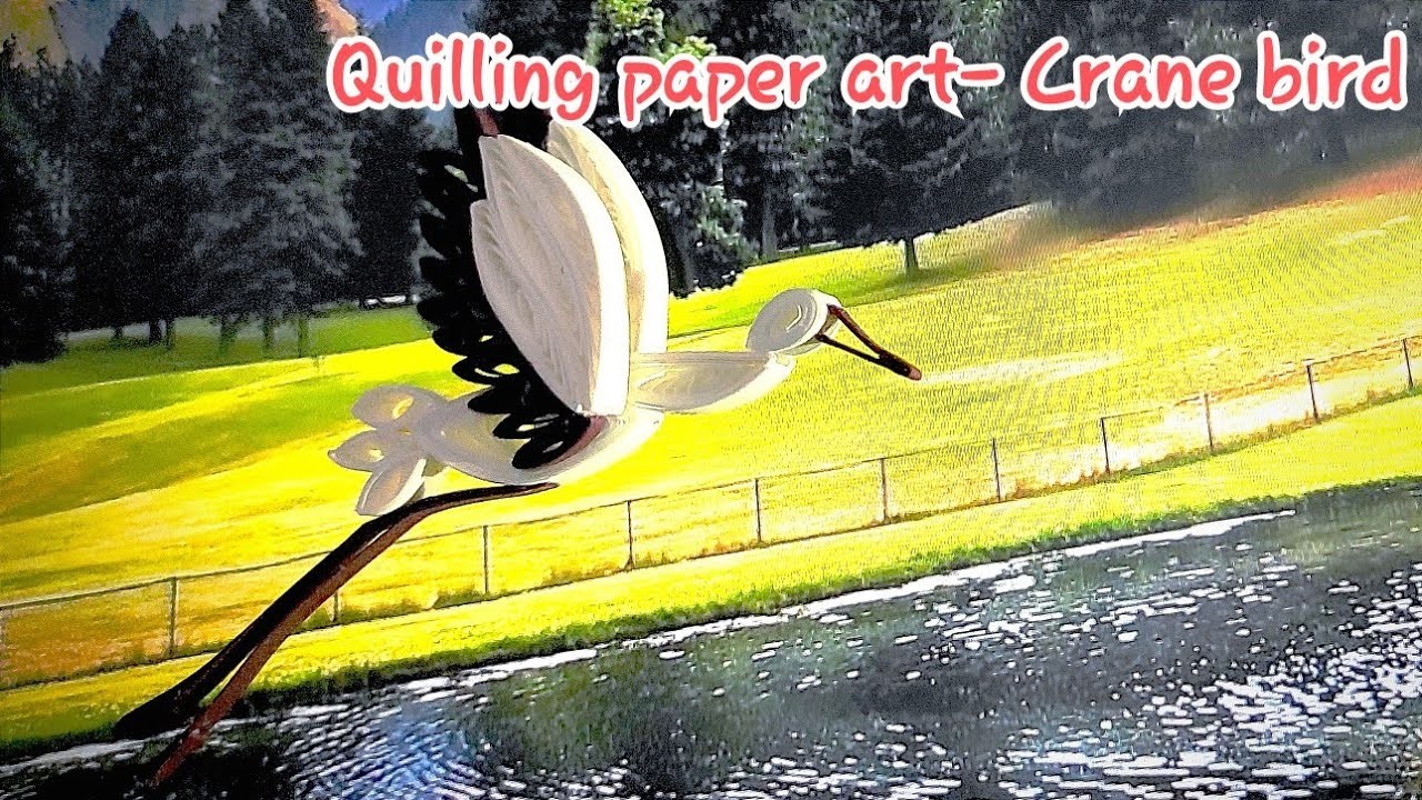 Quilling paper art- Crane bird