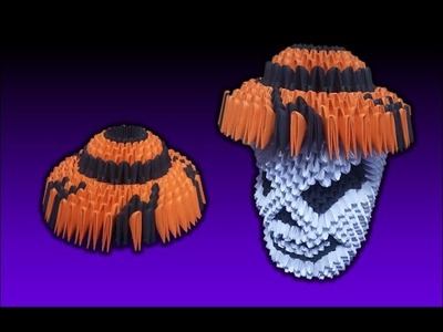 Cabeza de Calavera de Origami 3d (Parte 2). 3d Origami Skull Head (Part 2)