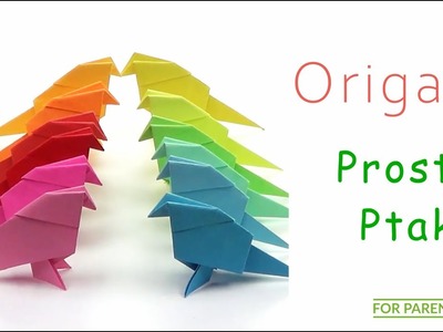 Origami Prosty ptak - Łatwe origami z jednej kartki ???? Trudność: ❤️❤️????????????