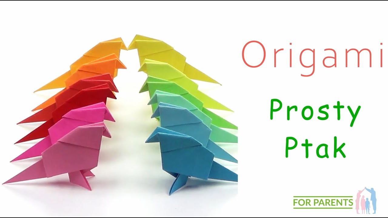 Origami Prosty ptak - Łatwe origami z jednej kartki ???? Trudność: ❤️❤️????????????