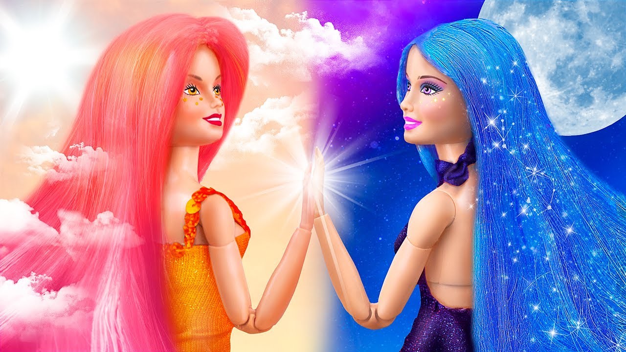 Dzienna kontra  Nocna Dziewczyna! 10 Pomysłów DIY dla Barbie