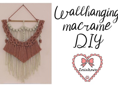 Mała makrama na ścianę oryginalna DIY tutorial. original small wallhanging macrame DIY