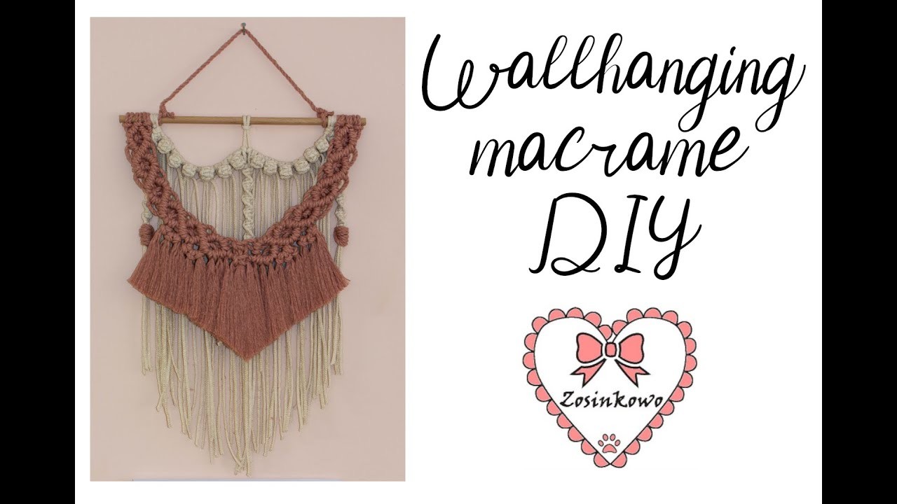 Mała makrama na ścianę oryginalna DIY tutorial. original small wallhanging macrame DIY