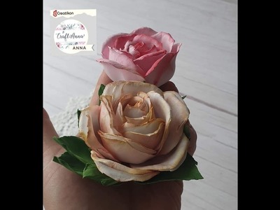 Ręcznie robione róże z foamiranu jedwabnego - pianka jedwabna - silk foam - silk foamiran