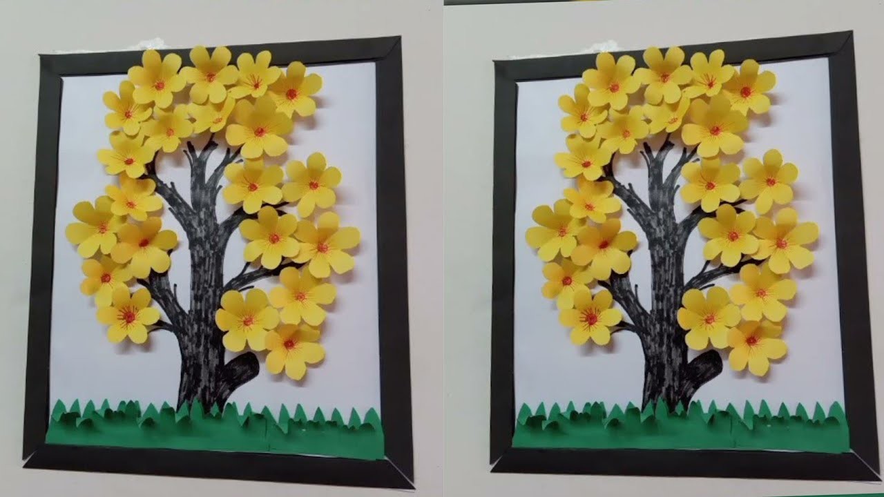 Paper Wallmate | Diy Wall Decor Idea by Crafting| Paper Flower Tree | কাগজের ওয়ালমেট 2021|কাগজের ফুল