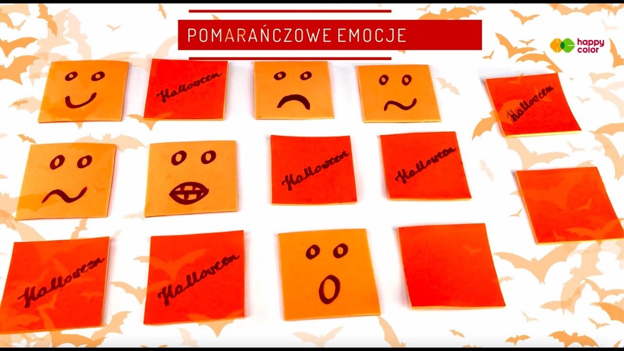 Pomarańczowe emocje | Halloweenowa gra memory DIY