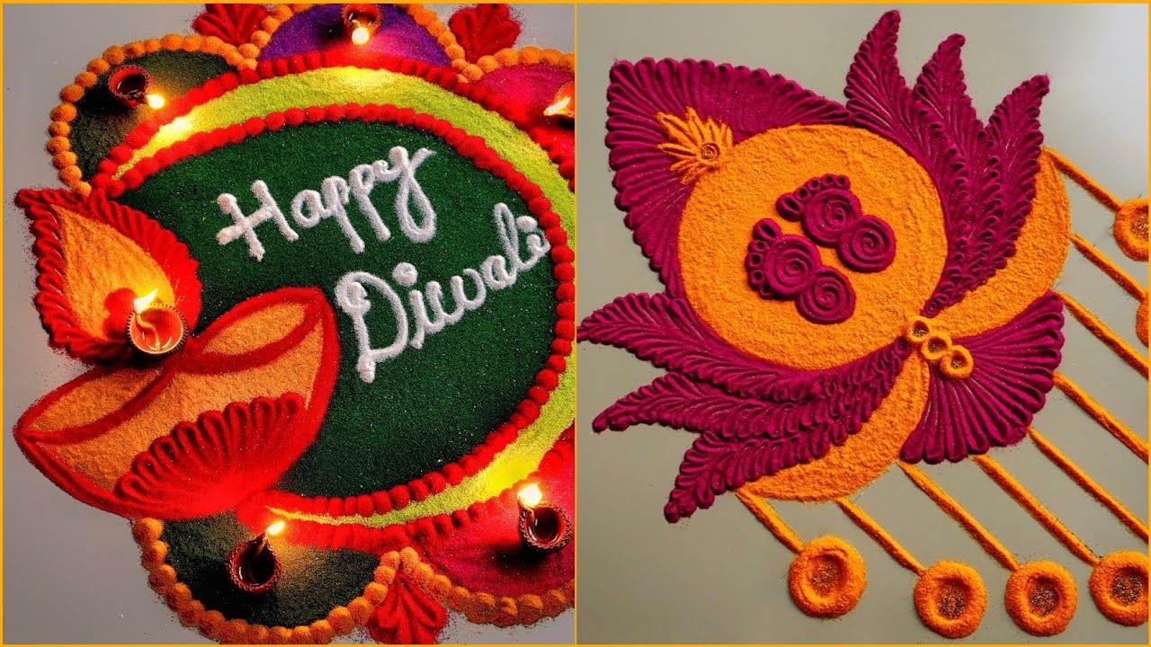 Diwali Rangoli | Happy Diwali Rangoli | Dhanteras Rangoli | Padwa New Year Rangoli | Sneha J Rangoli
