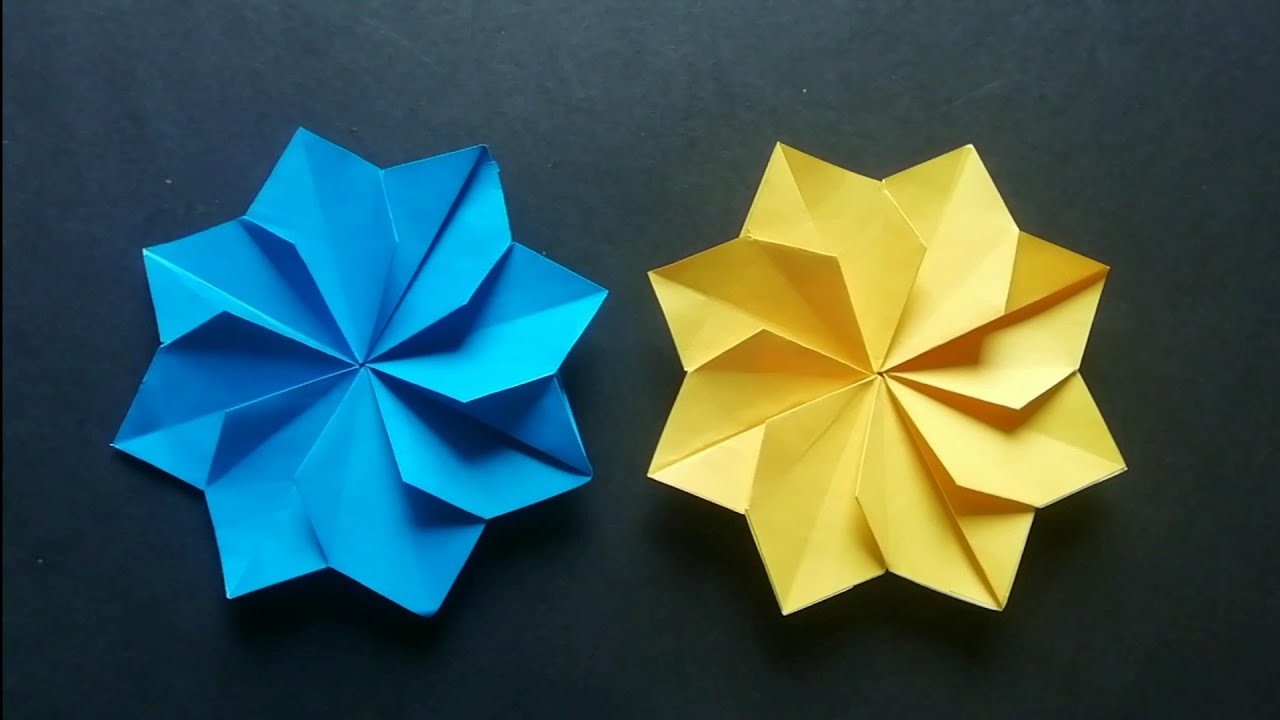 Origami paper flower.DIY Origami flower.easy paper folding