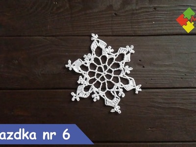 Szydełkowa gwiazdka nr 6. Crochet snowflake 6