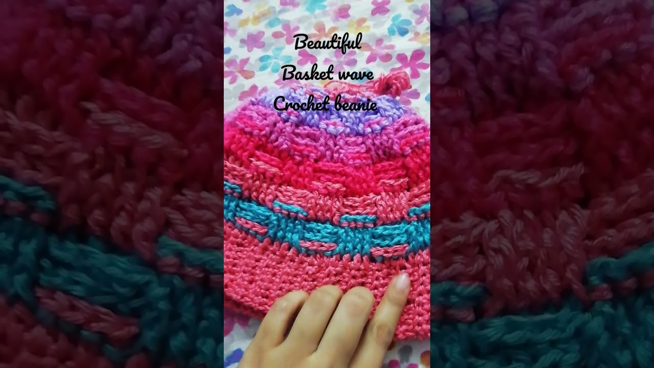 Crochet basket wave beanie | #woolandyarn