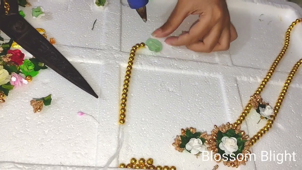 DIY flower jewellery.Artificial flowers jewellery.How to make artificial flower jewellery.ফুলের গহনা