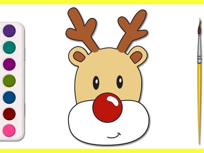 How to draw the Christmas REINDEER