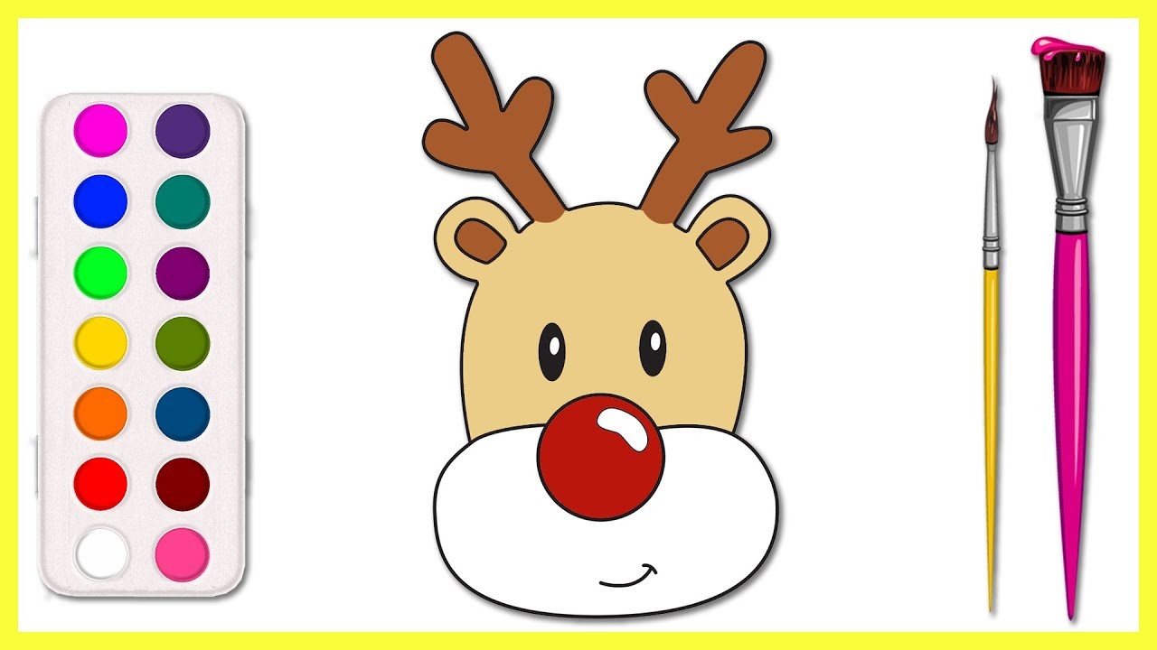 How to draw the Christmas REINDEER