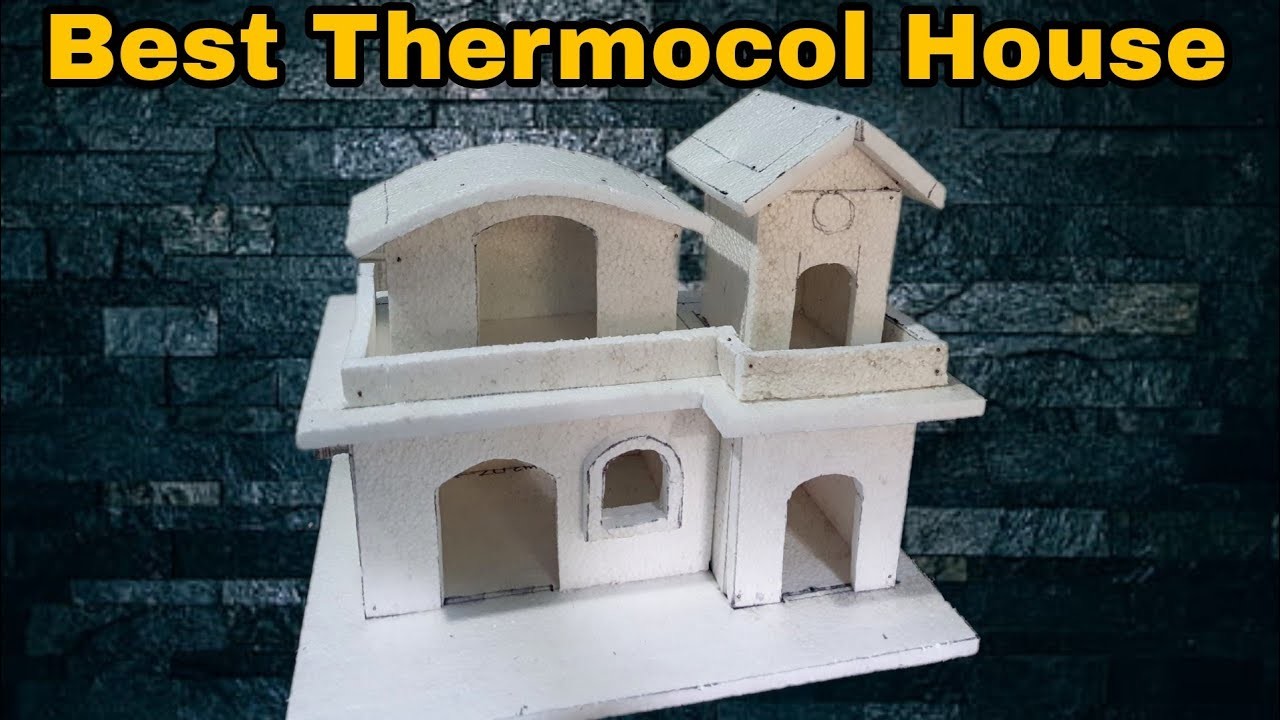 Thermocol Diwali Gharonda, House Building Model Design Making Easy Art Craft