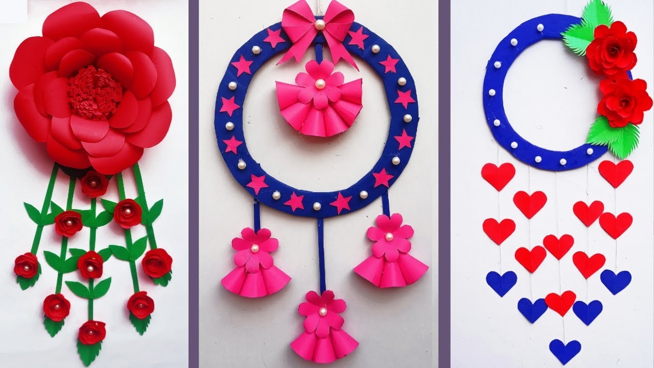 3 Wallmate | Paper Flower Wallmate | কাগজের ফুল | wall  hanging craft ideas | paper flower