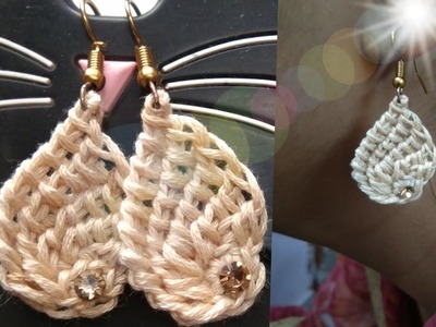 Crosia se kan ki  earring banane ka tarika.  crochet easy earring  by [ RIMSHA DESIGNER ]