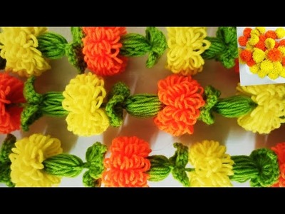 Diwali Special Crochet Flower Toran,  Flower Thoranam ,Marigold Garland தமிழில்