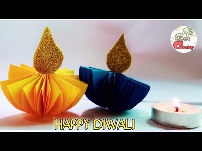 Diy paper diya✨✨ #shorts #getcrafty #diwali