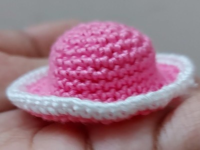 How to make crochet straw hat keychain#crochet#কুশিকাটা #keychain#strawhat