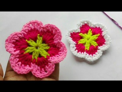 কুশিকাটার ফুল- Crochet Flower- Hand Made Flower- Diy Flower -Craft And Art With Pib