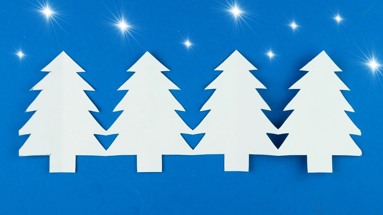 How to make a paper garland Christmas trees [Paper cutting]
