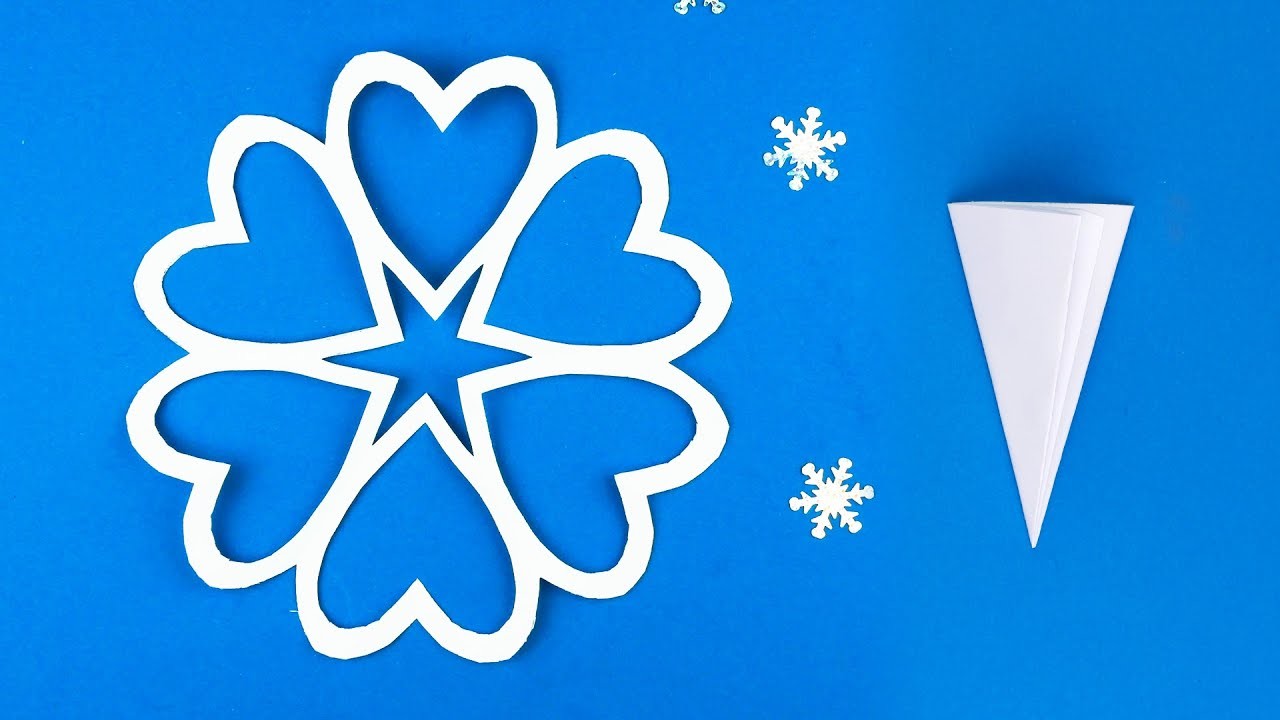 How to make a paper snowflake for Xmas [Paper cutting Valentine's Day]