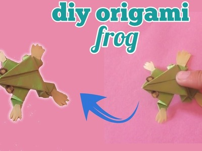 Diy origami frog. paper jumping frog || origami crafts || DIY