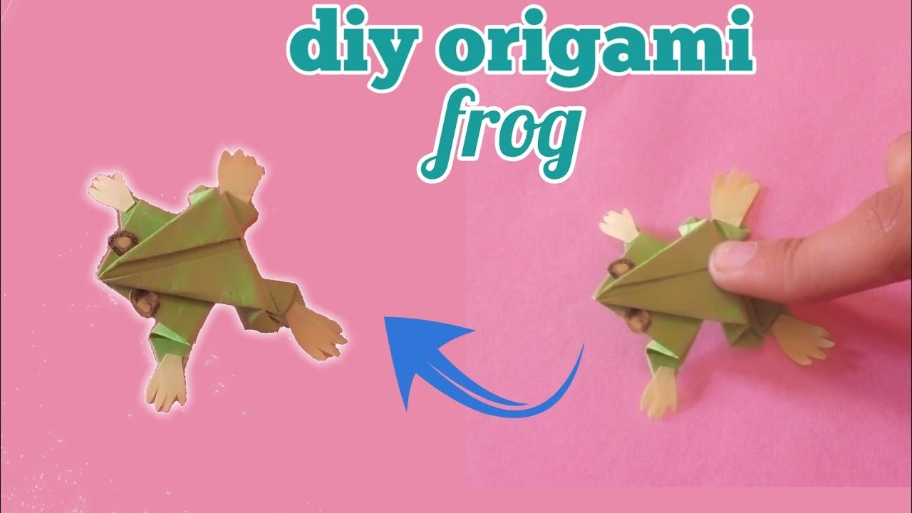 Diy origami frog. paper jumping frog || origami crafts || DIY