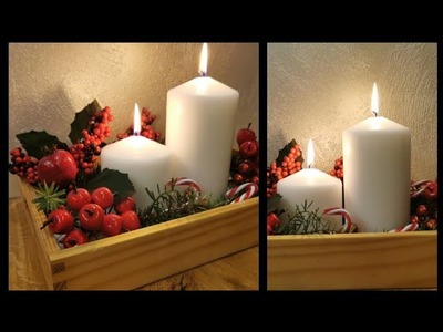 Stroik na tacy, DIY świąteczne dekoracje, stroik na stół