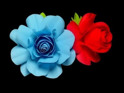 গোলাপফুল।। 3D Beautiful paper flower easy ????❤️ craft idea।। DIY Paper Craft ।। paper rose।। ফুল তৈরি