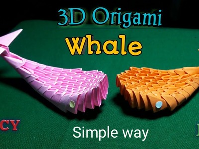 Step by Step 3D Origami Whale easy | 3D Paper Whale easy