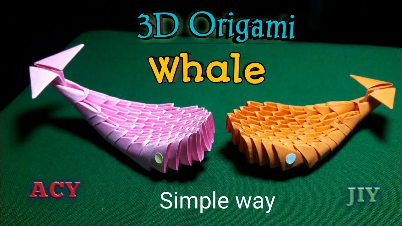 Step by Step 3D Origami Whale easy | 3D Paper Whale easy