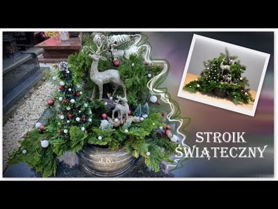 Dekoracja świąteczna z jelonkami || Święta Bożego Narodzenia || Stroik na grób || Kompozycja do domu