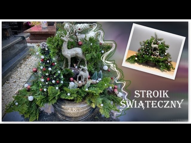 Dekoracja świąteczna z jelonkami || Święta Bożego Narodzenia || Stroik na grób || Kompozycja do domu