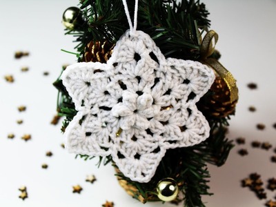 Gwiazdka, śnieżynka na szydełku, szydełkowe ozdoby choinkowe. Crochet star, christmas snowflake.