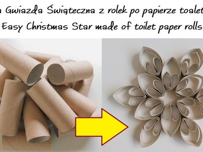 Łatwa Gwiazda Świąteczna z Rolek po Papierze Toaletowym. Powieś w Swoim Oknie na Święta!