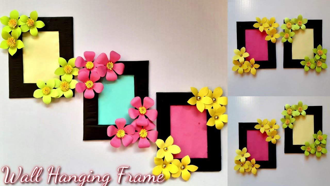 Easy and attractive paper flower photo frame | diy photo frame | best photo frame wall hanging ideas