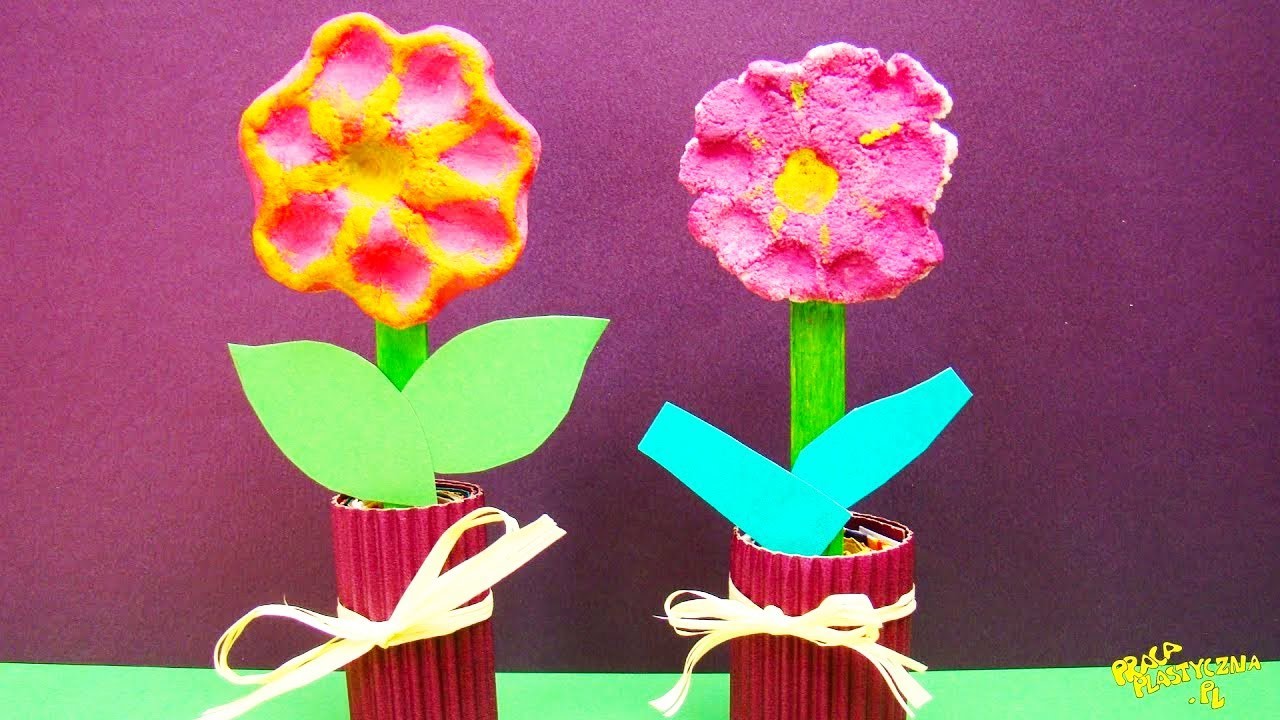 Jak zrobić kwiat z masy solnej? Kwiaty dla mamy | Praca plastyczna. Flower Crafts for Preschoolers