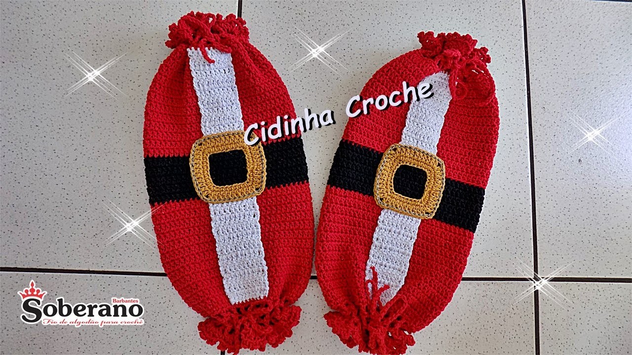 Puxa Saco Papai Noel #croche #natal #puxasco #doyle #passoapassoGratis #crocchet #iniciantes #croche