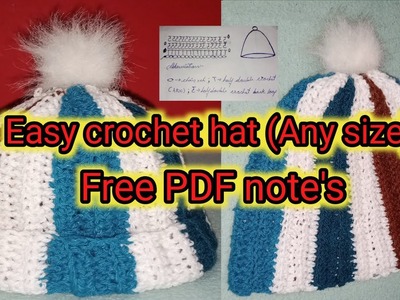Crochet Ribbed Beanie,Hat,Cowl kaise banaye| क्रोशिया से ऊन की टोपी बनाना सीखे| hindi.Urdu| Any size