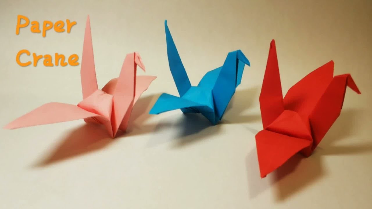 Easy Origami Paper Crane. 纸鹤 千纸鹤 3D 立体 手工 折纸 简单