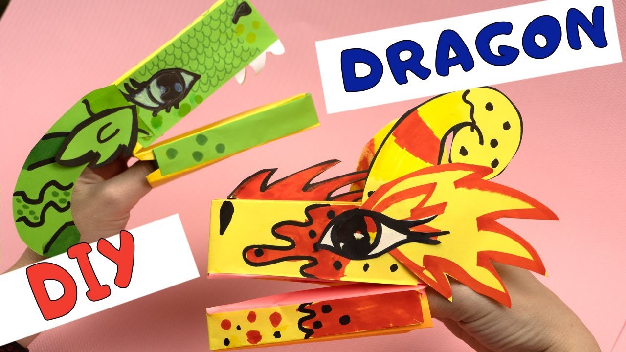 Easy DIY Paper Dragon Puppet TikTok. How to make a paper DRAGON PUPPET. DIY Тик-Ток драконы